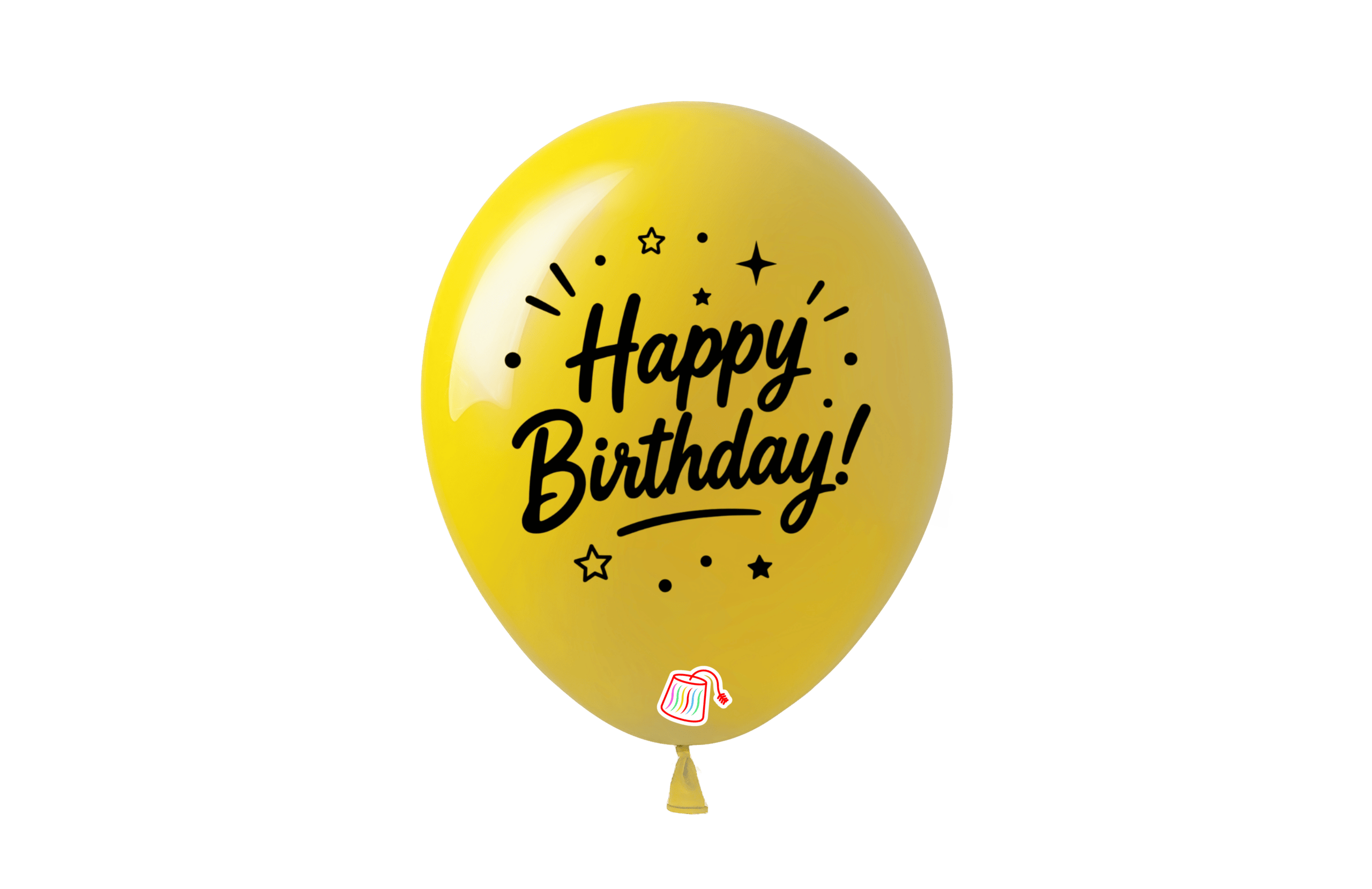 12" #070 YELLOW BDAY PRINTED - 50PCS/BAG