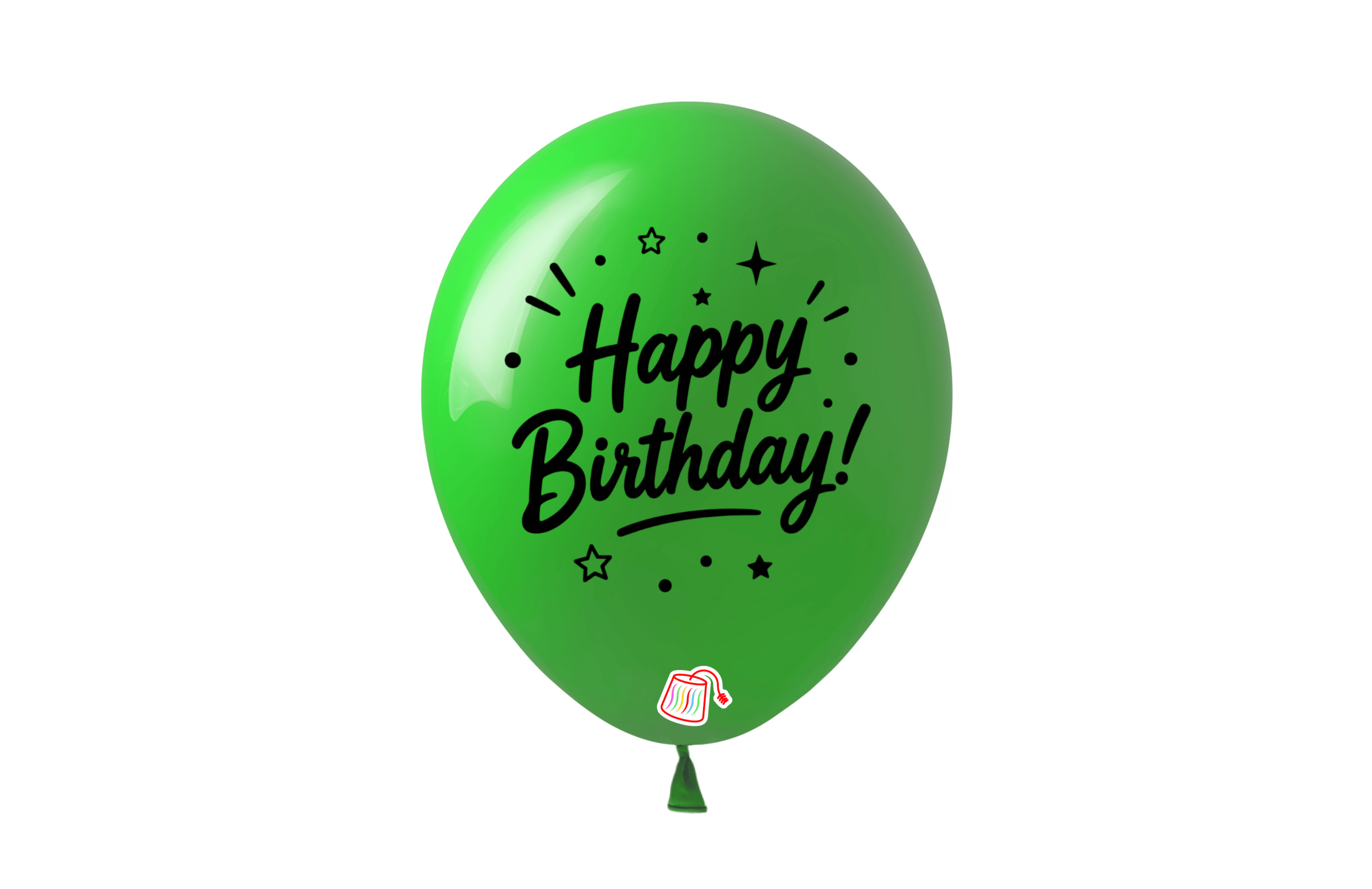 12" #094 LIME GREEN BDAY PRINTED - 50PCS/BAG