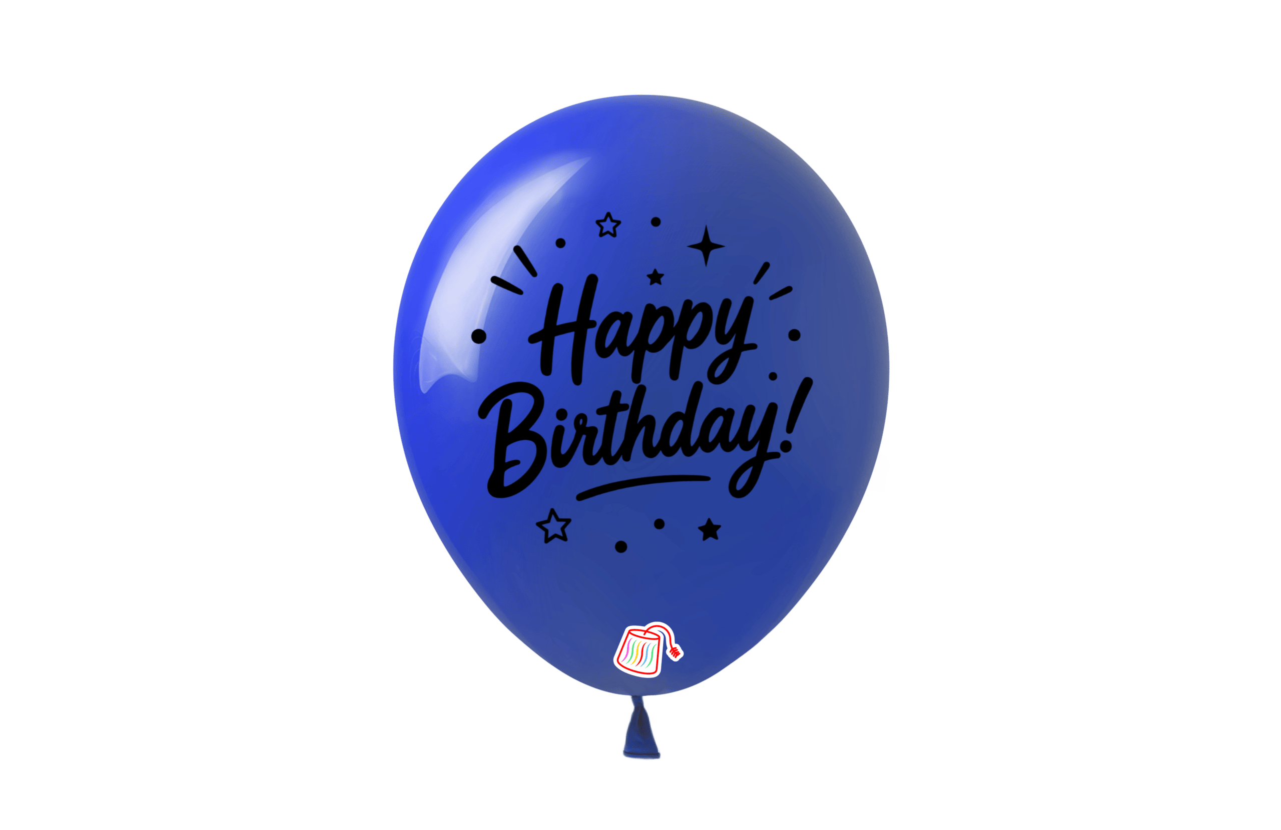 12" #111 DARK BLUE BDAY PRINTED - 50PCS/BAG