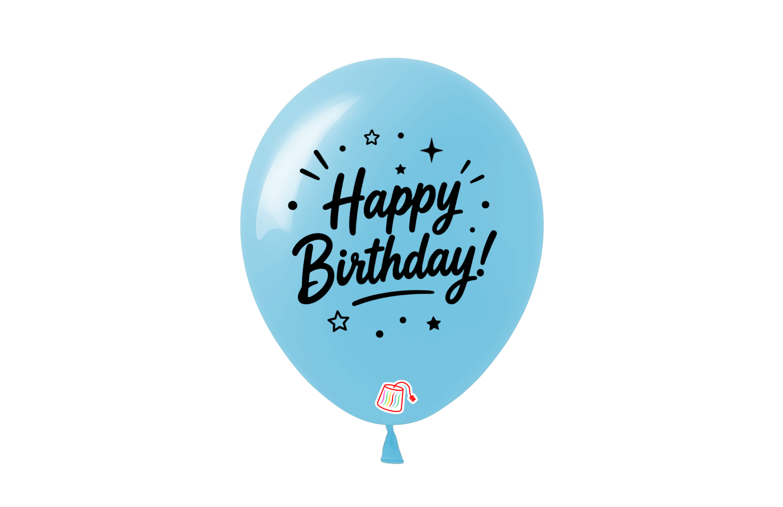 12" #113 BABY BLUE BDAY PRINTED - 50PCS/BAG