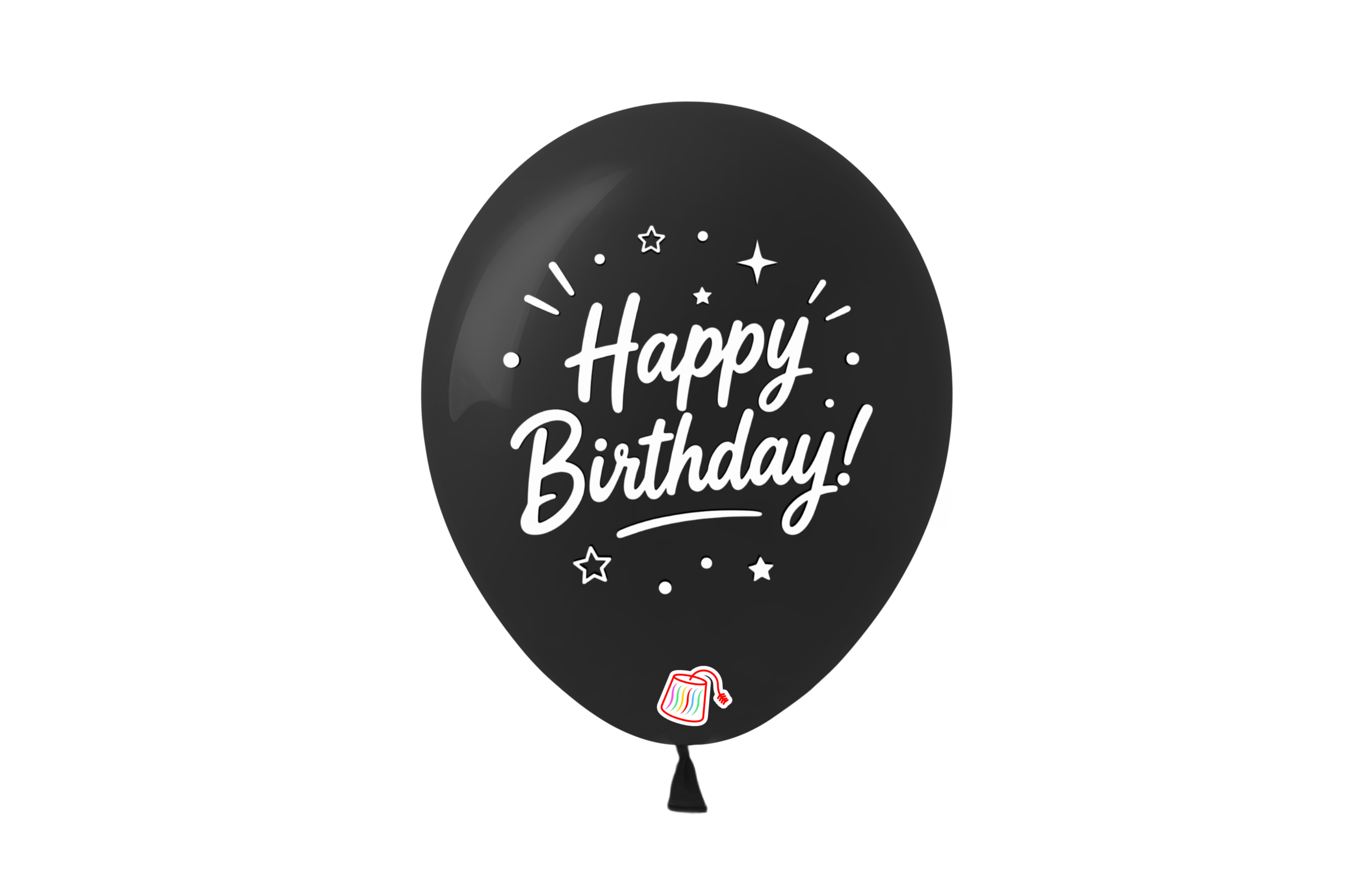 12" #150 BLACK BDAY PRINTED - 50PCS/BAG