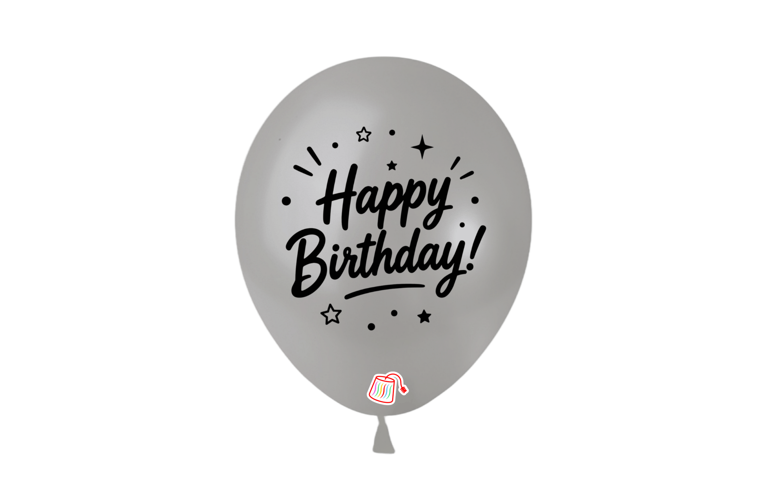 12" #590 PEARL SILVER BDAY PRINTED - 50PCS/BAG