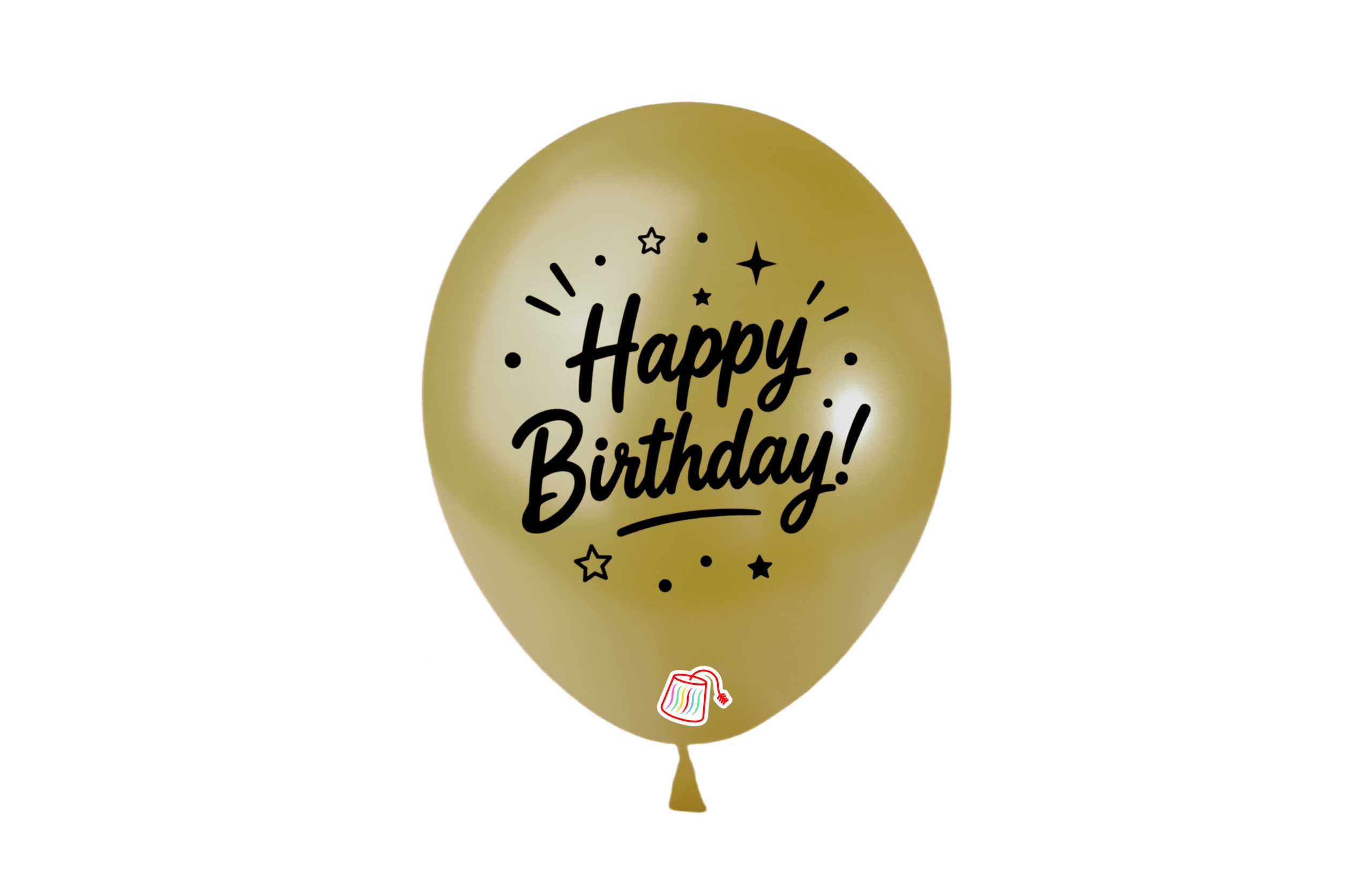 12" #613 PEARL HOT GOLD BDAY PRINTED - 50PCS/BAG