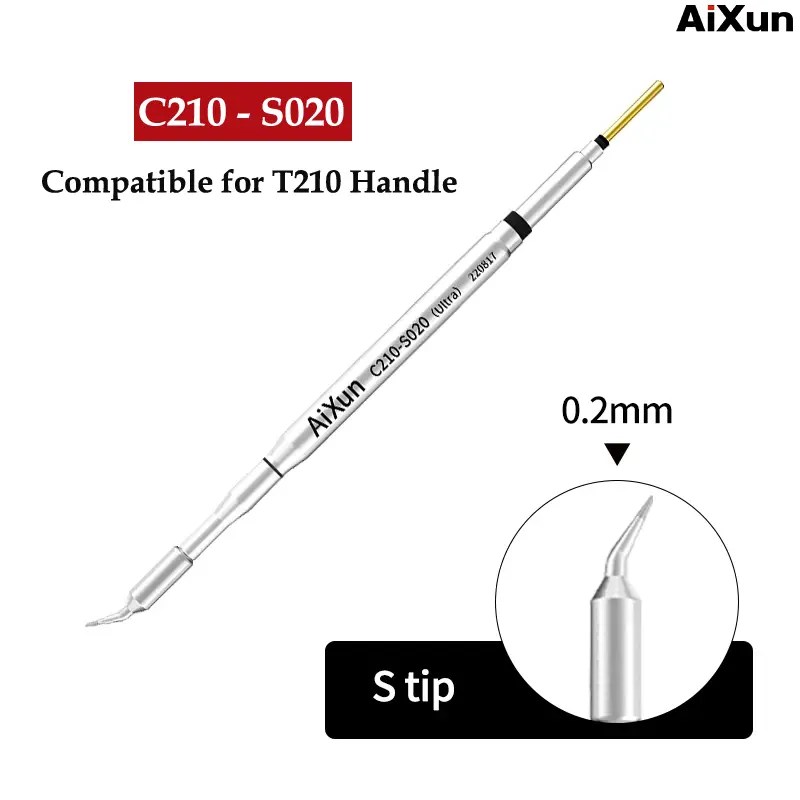 AIXUN T115 Soldering Iron Tip – C115-S010 Curved Replacement Tip – Temperature Controlled