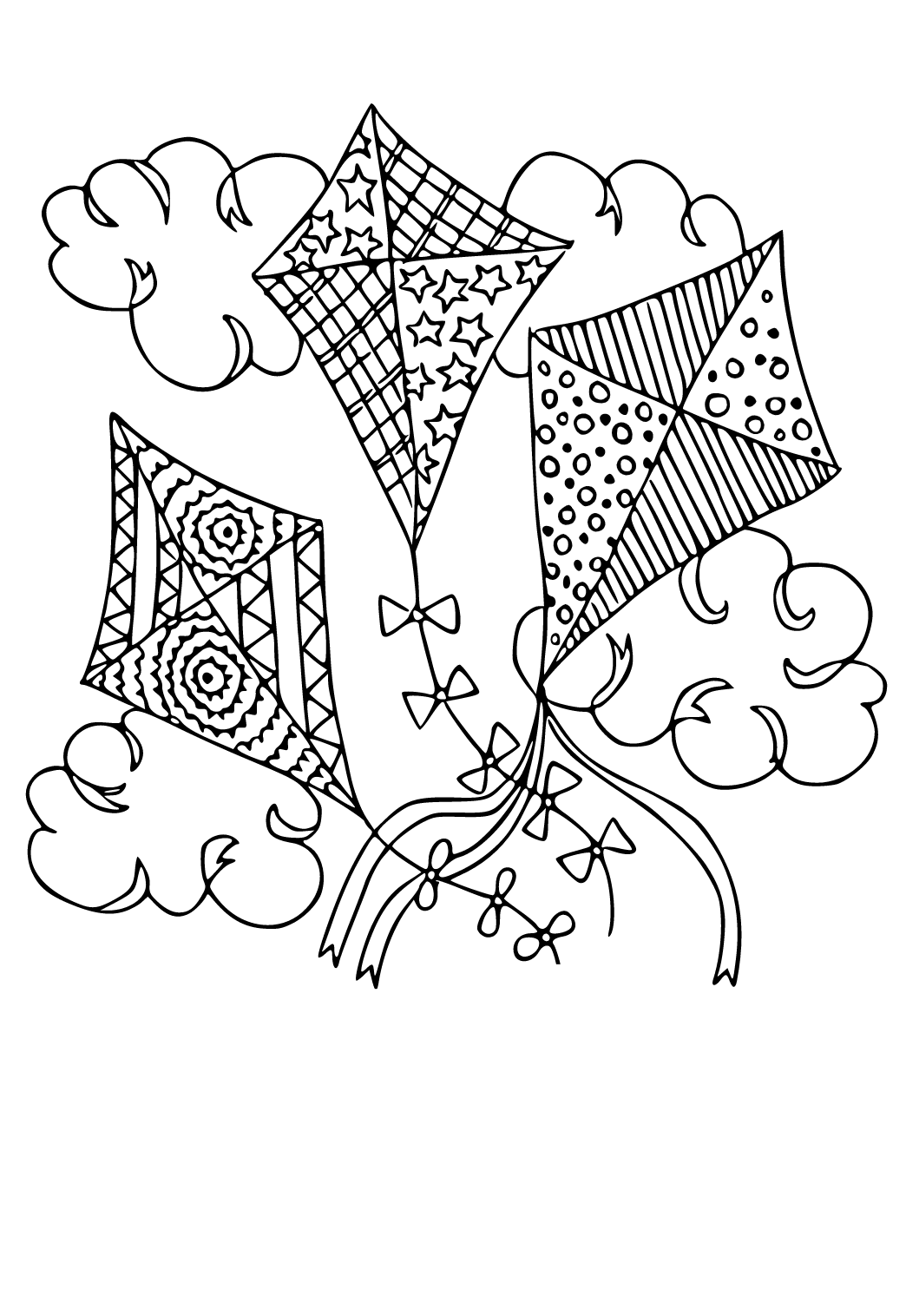 Printable coloring pages kites