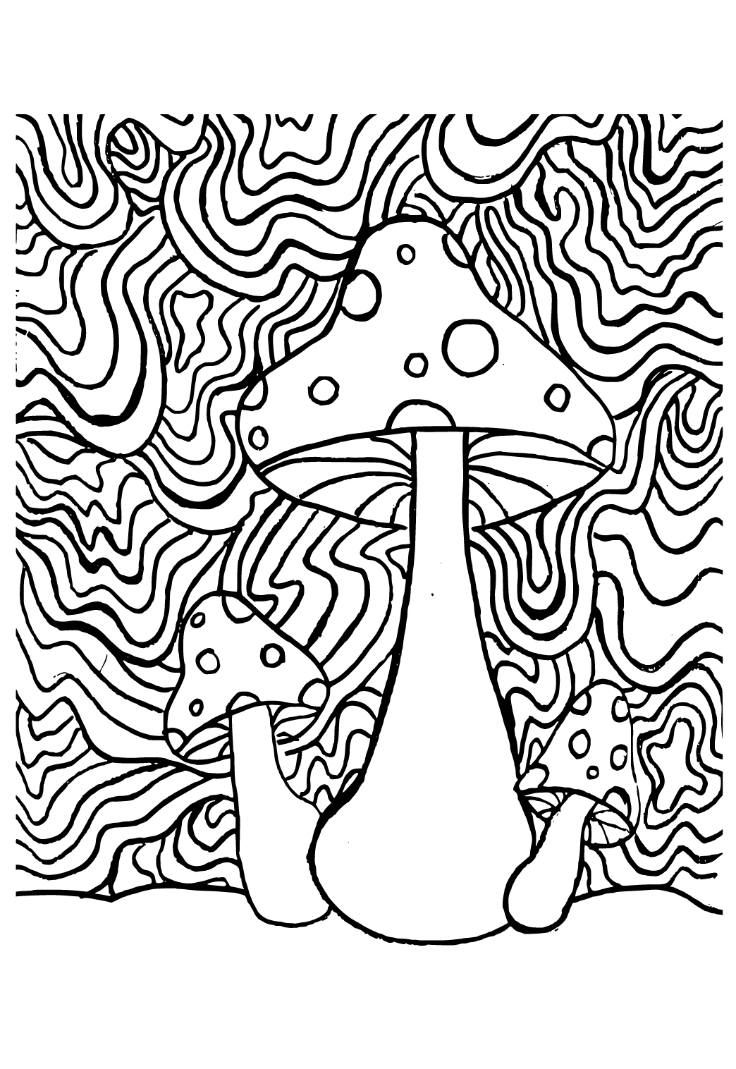 Coloring pages of mushrooms