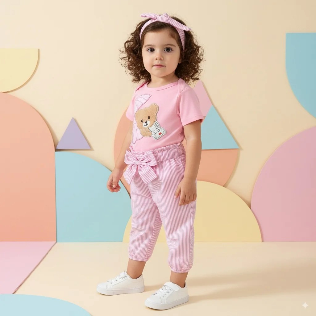 Cozy Cotton Baby Romper (Romper+Pant+Band)