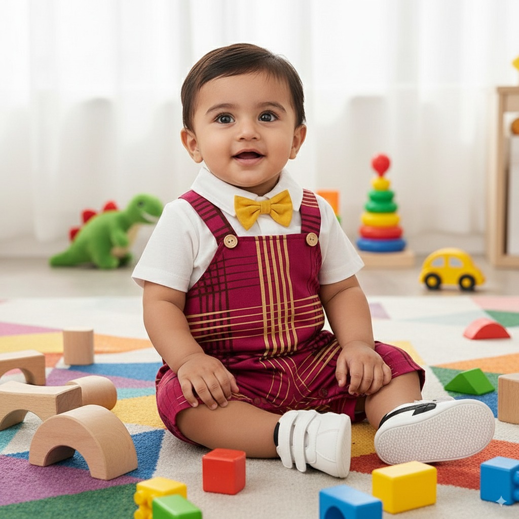 Sweet Comfort Baby Romper + Bow Tie