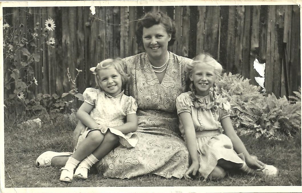My grandmother with her two daughters - 1950s South Africa