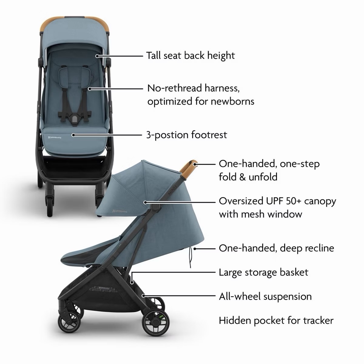 UPPAbaby Minu V3 Lightweight Travel Stroller