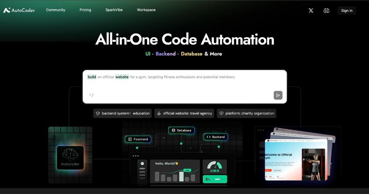 Autocoder.cc: AI-driven full-stack code generation-dynamic business