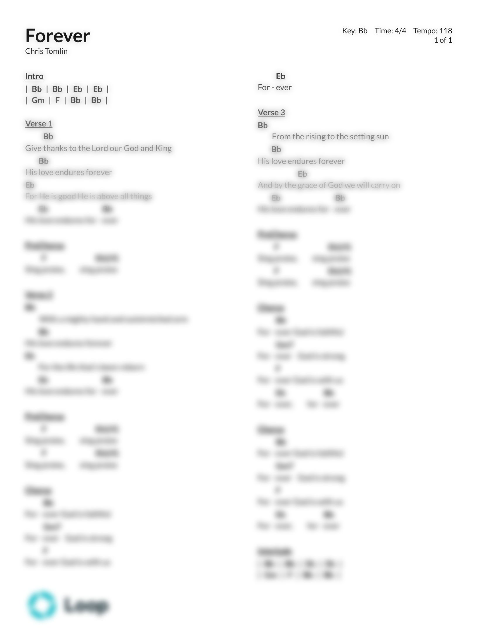 Forever Chord Chart Pdf Download Loop Community
