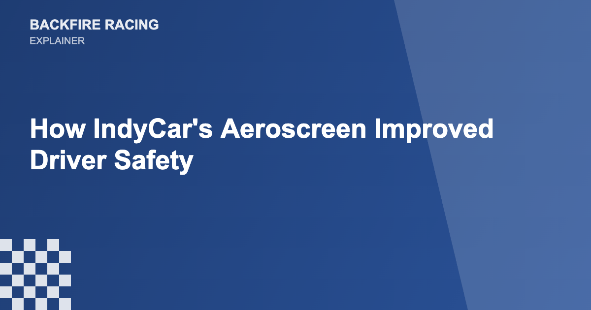 How IndyCar's Aeroscreen Improved Driver Safety — Backfire Racing explainer graphic