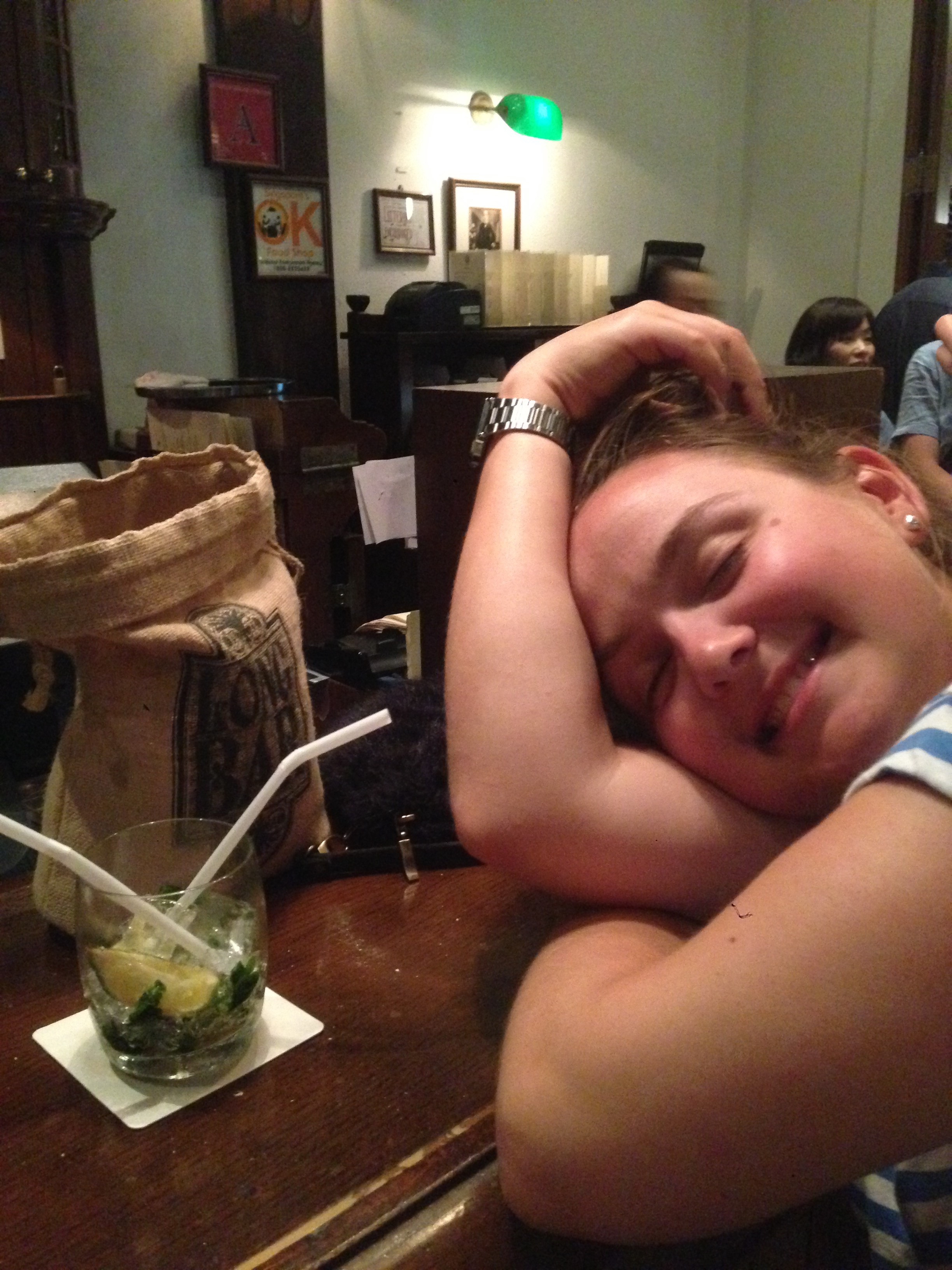 Me passing out on the bar