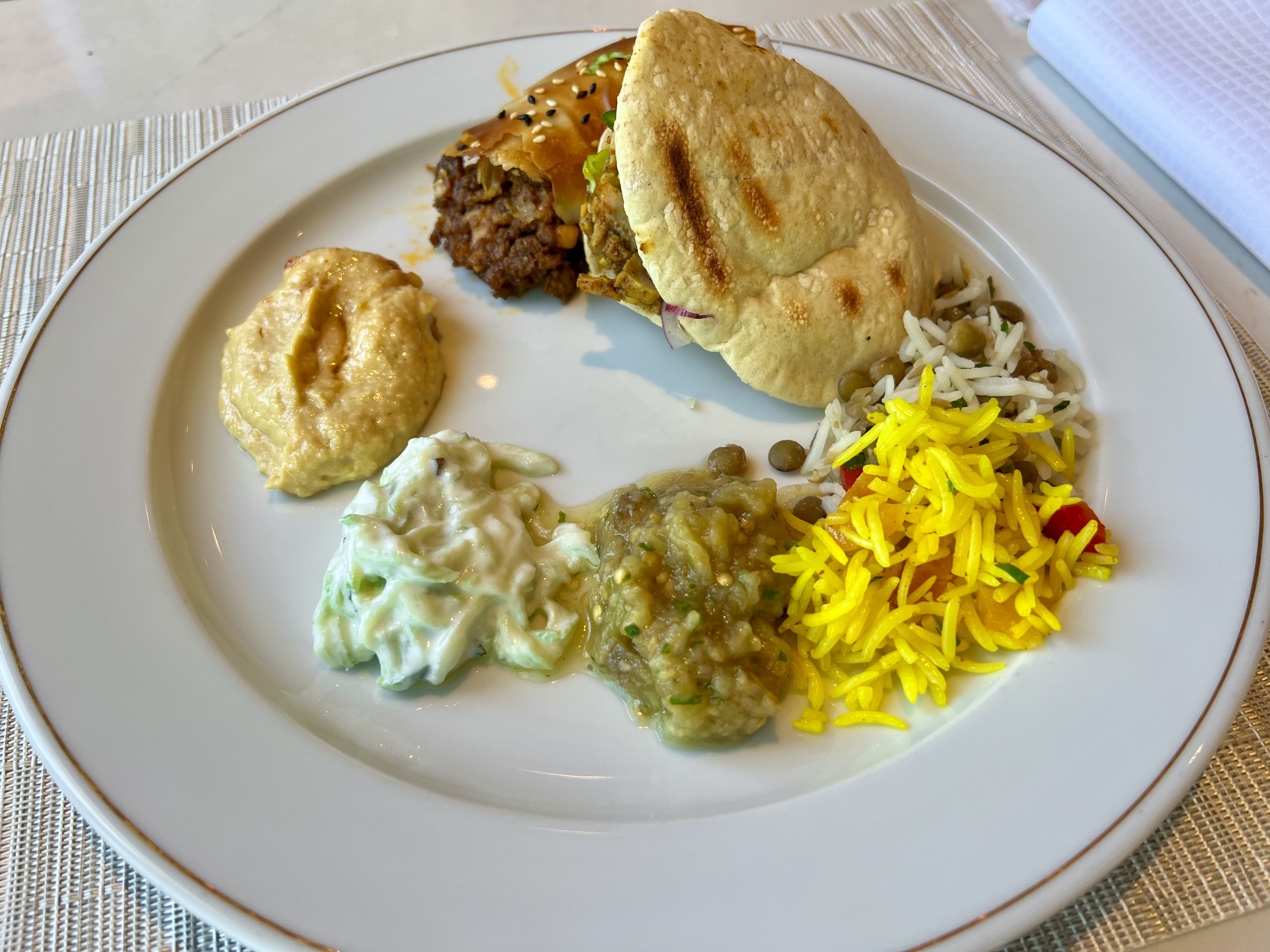 a sampling of dishes at the pool grill