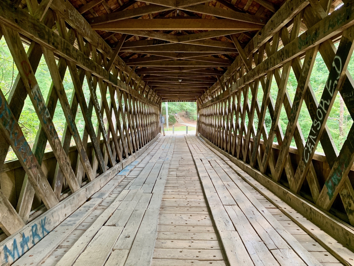 Pooles Mill Covered Bridge Interior - North Georgia Swimming Holes & Waterfalls You Can Swim In