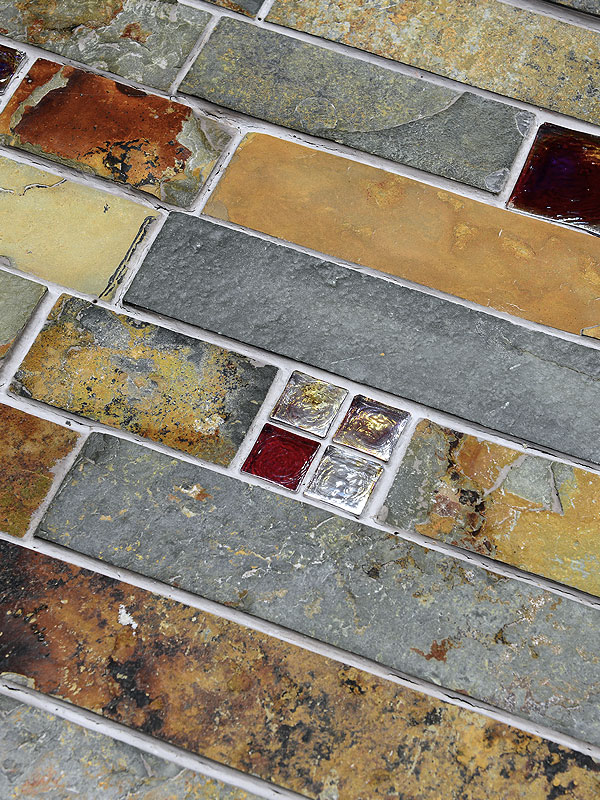 TRAVERTINE Slate MOSAIC RANDOM TILE Kitchen Backsplash ...