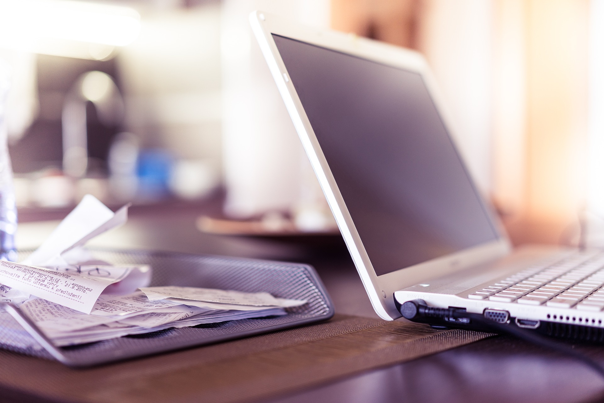 budgeting groceries on computer