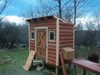 Cedar Log Chicken Coop 3