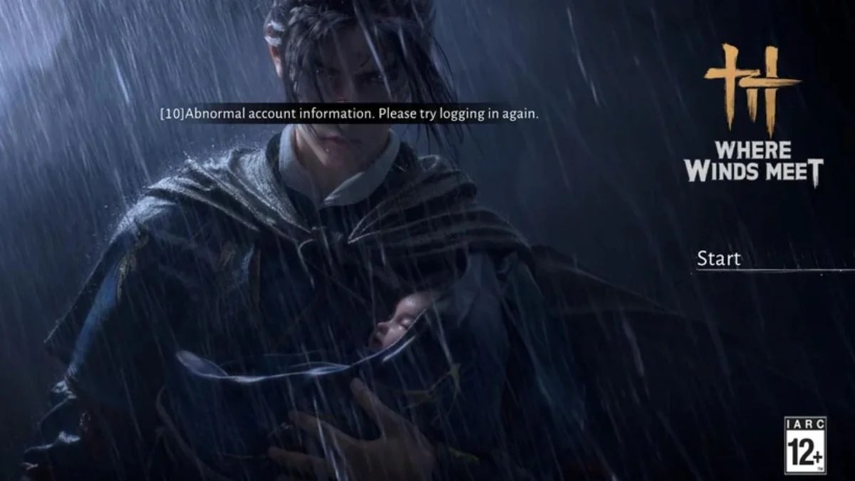 Where Winds Meet Abnormal Account Information Error