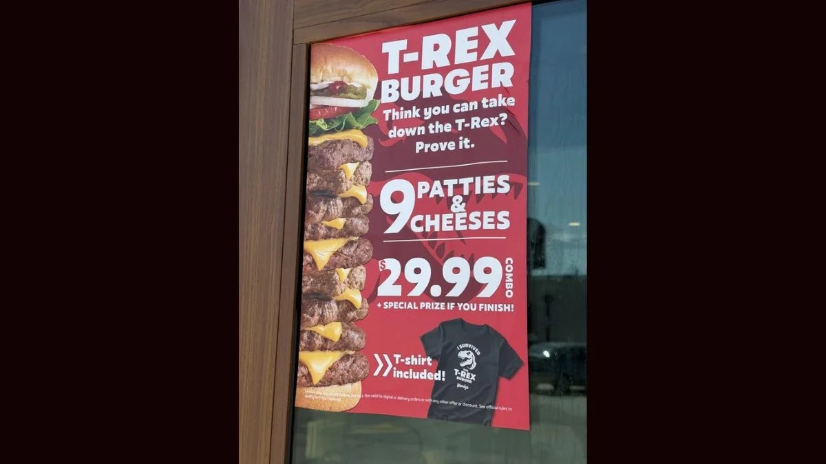 Wendy’s T-Rex Burger Is Back After 13 Years — But the 9-Patty, 9-Minute Challenge Has a Catch