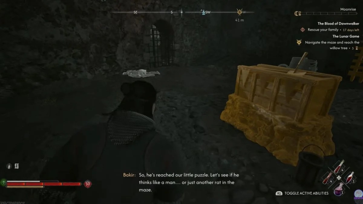 The Blood of Dawnwalker Odd Riddle Solution: Choose the Left Hole in The Lunar Game