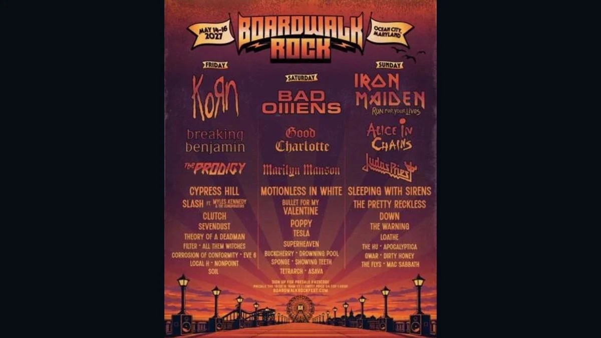 Boardwalk Rock 2027 Lineup Revealed: Iron Maiden, Korn and Bad Omens Headline Three-Day Festival