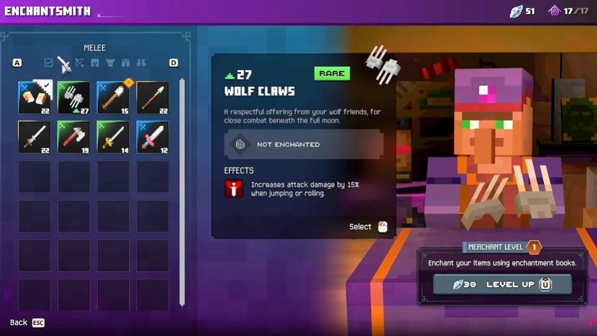 Minecraft Dungeons II Enchanting Guide: How to Unlock the Enchantsmith, Use Enchantment Books and Upgrade Your Gear