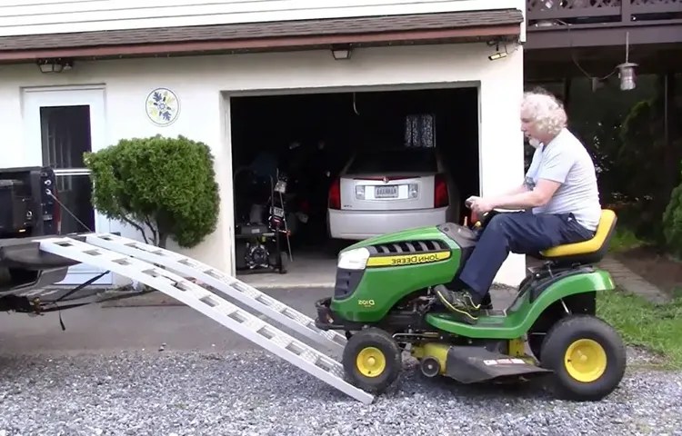 how to transport a riding lawn mower?