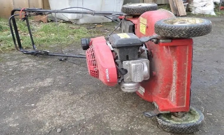which side to tip lawn mower