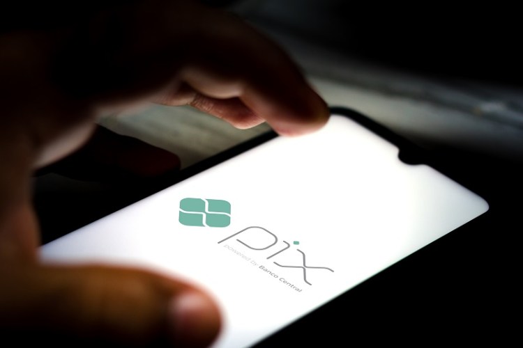 App pix aberto em celular