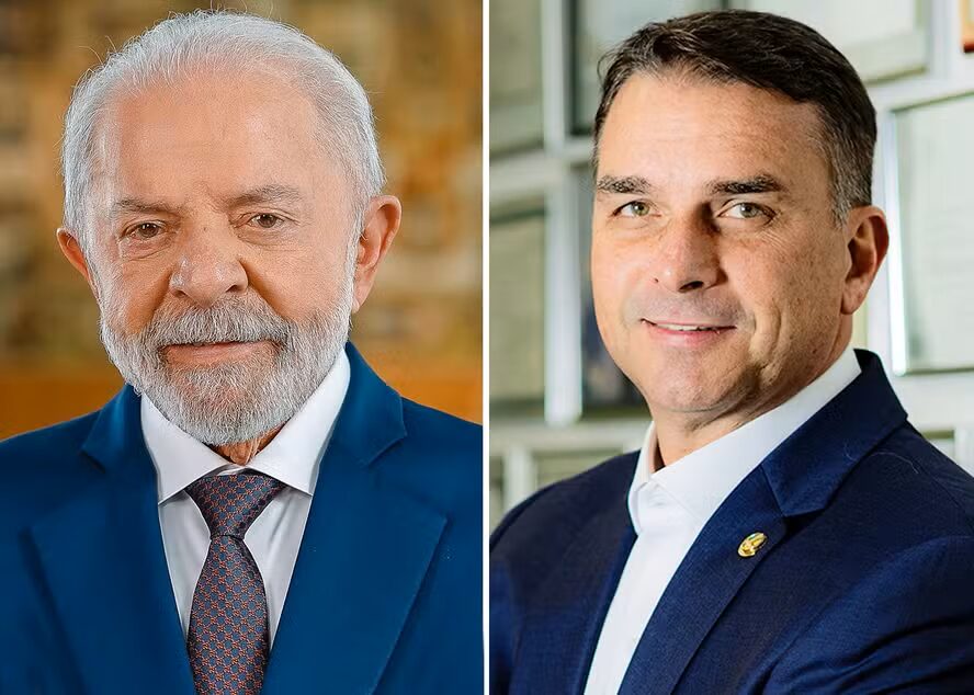 Lula e Flávio Bolsonaro