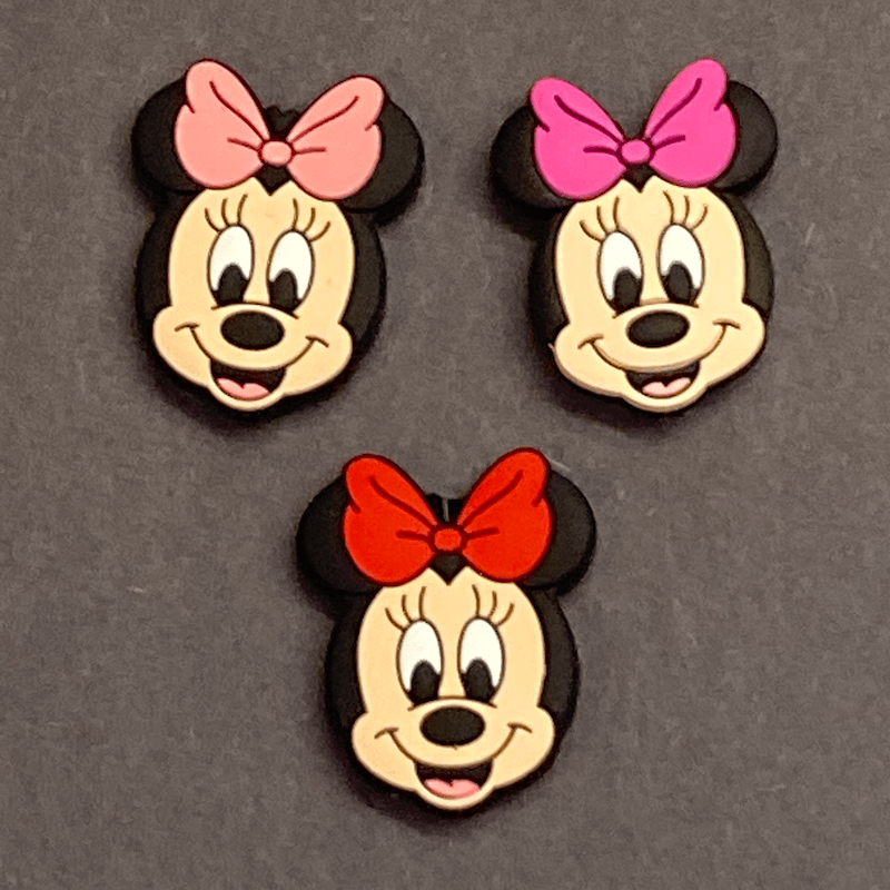 Happy Girl Mouse Silicone Focal Bead, Assorted Colors