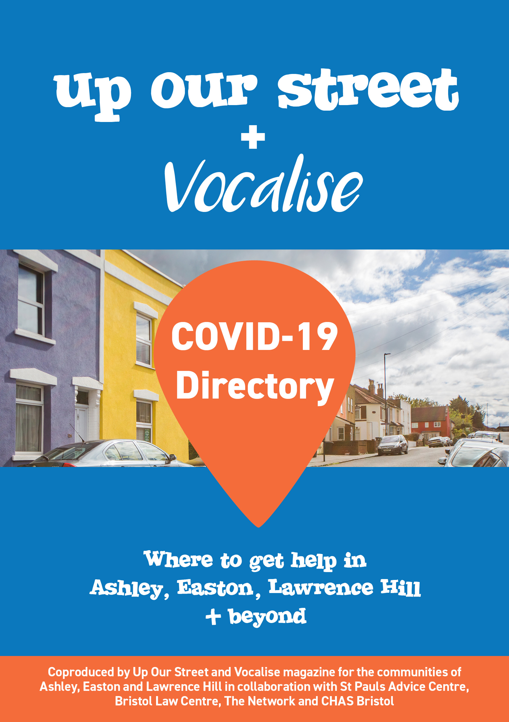 Image of Covid directory cover from Up our Street and Vocalise