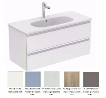 Baza lavoar Ideal Standard Tesi 100cm cu 2 sertare cu inchidere lenta