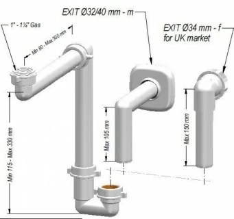Sifon lavoar Ideal Standard pentru spatii inguste
