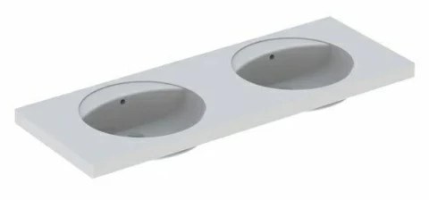 Lavoar dublu Geberit Preciosa 130x55xH20 cm fara orificiu baterie
