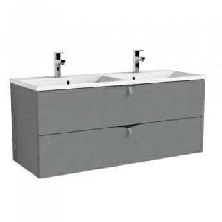 Set PROMO baza lavoar Oristo Siena gri mat si lavoar Amelia 120x45xH55 cm doua cuve