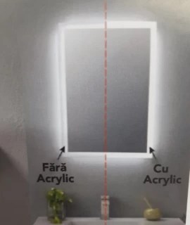 Oglinda touchscreen LED 3 culori Fluminia Morris 90x60x3 cm cu dezaburire