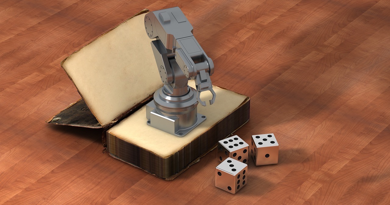 book, robot, cube