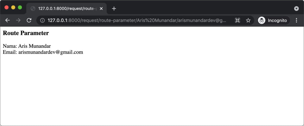 Route parameter laravel