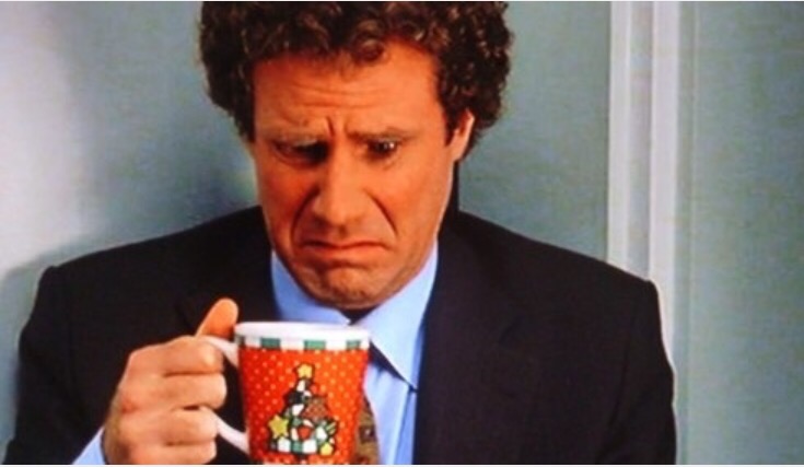 The first time Buddy the Elf tastes coffee