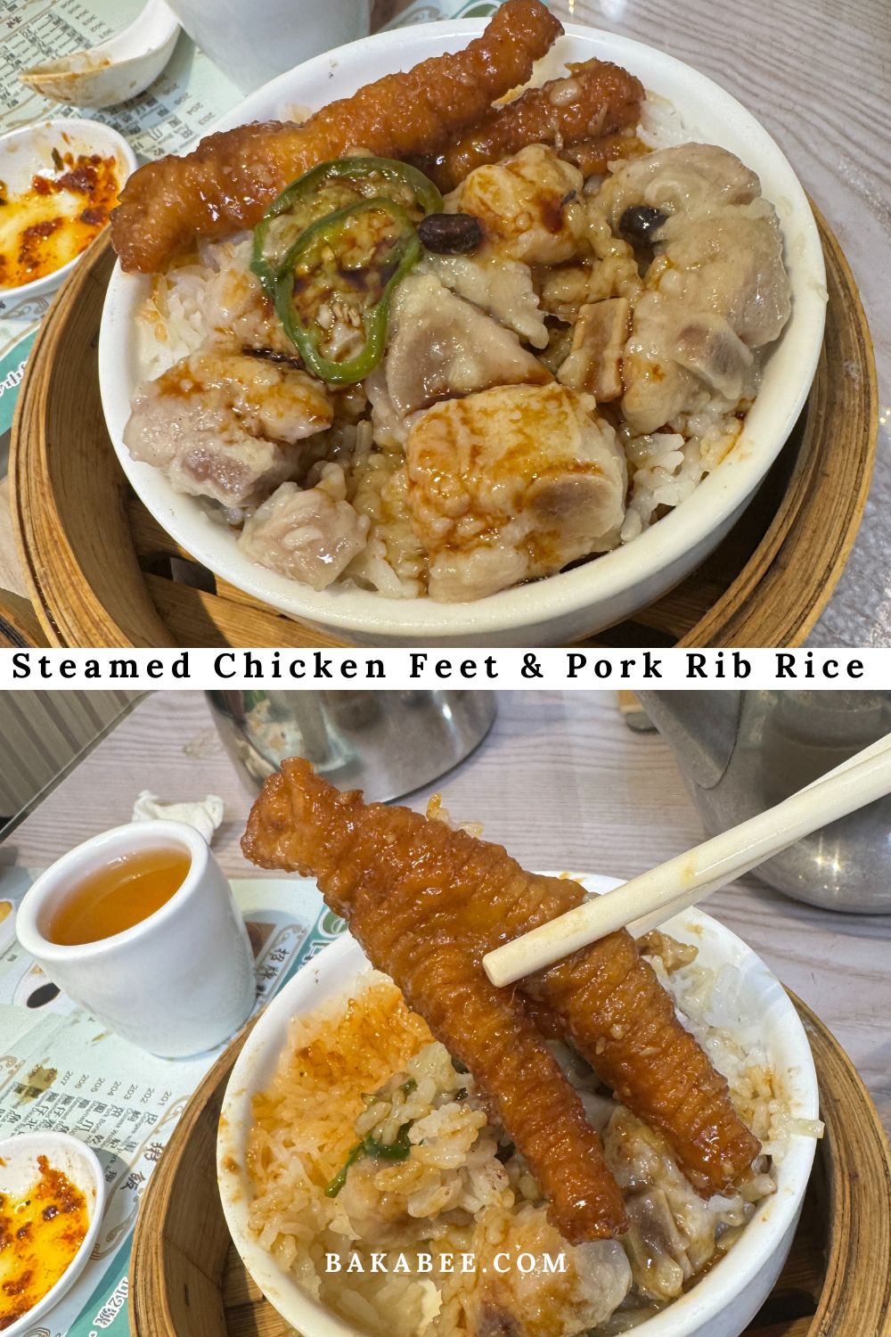 steamed chicken feet and pork rib rice