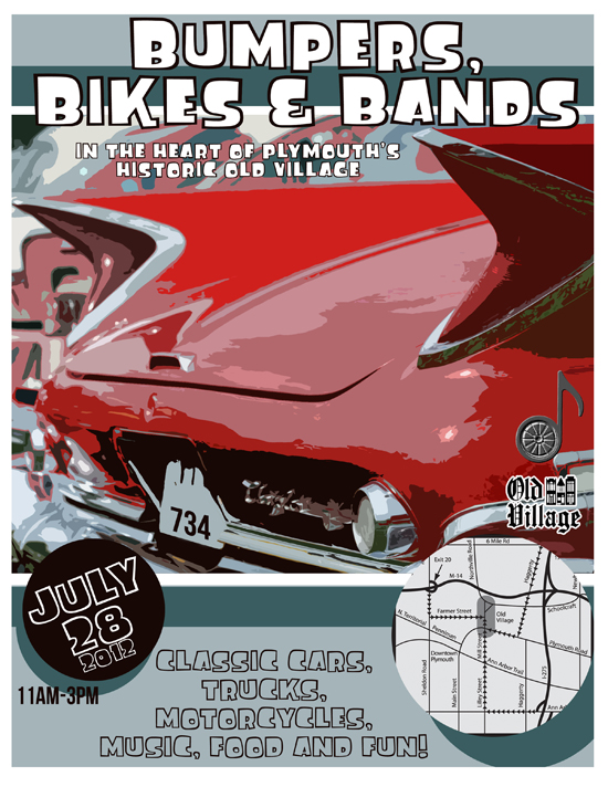 Bumpers, Bikes & Bands show in Plymouth’s Historic Old Village July 28