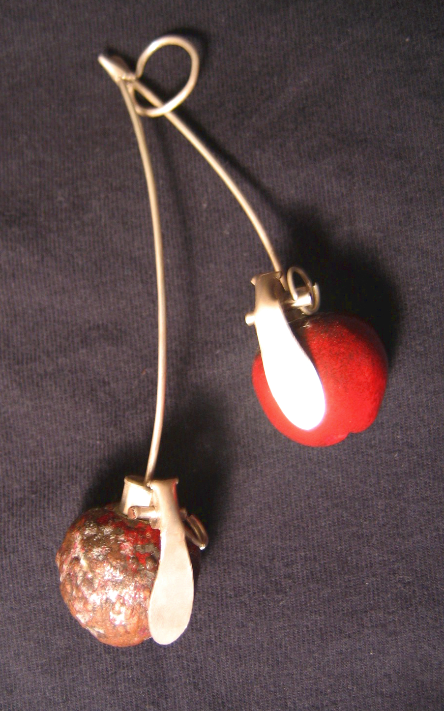 Electro-formed Copper, Enamel, Sterling Silver
