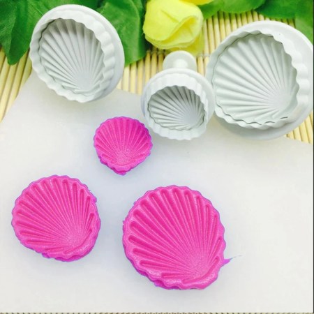 Sea Shell Shape Cookie Fondant Plunger Cutter Set of 3