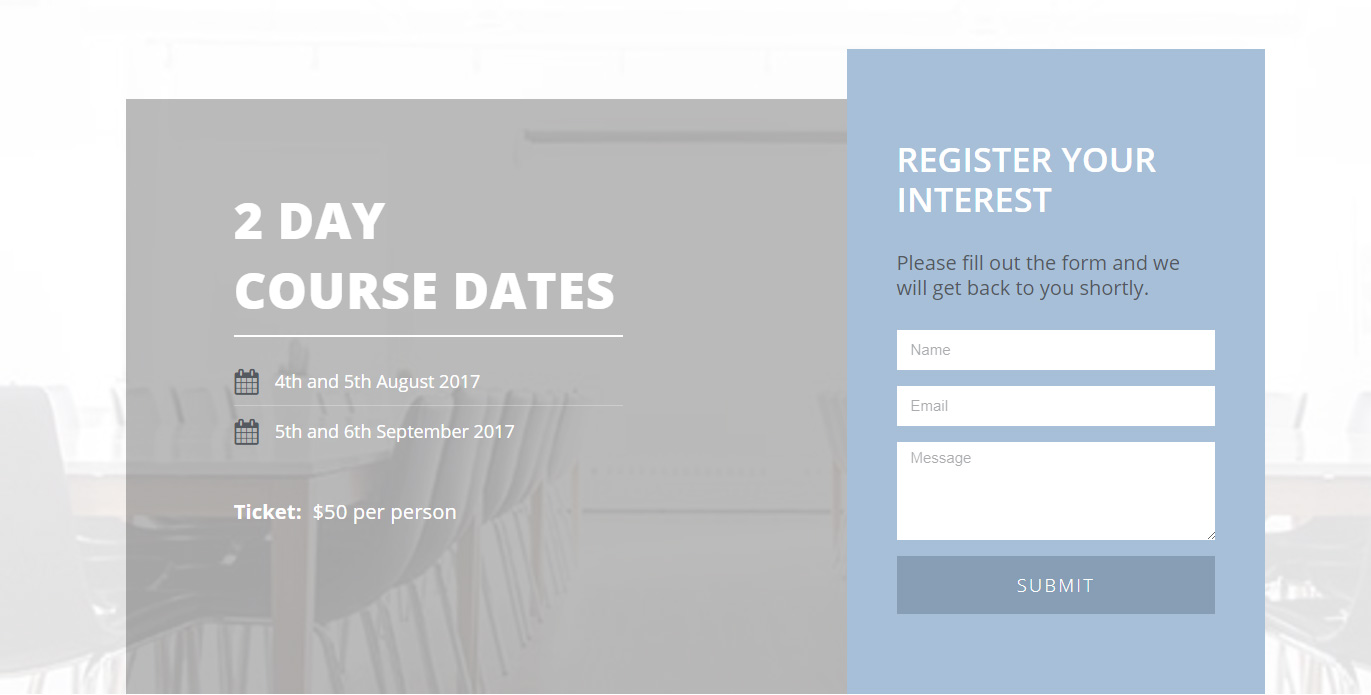 Course Application Form Template