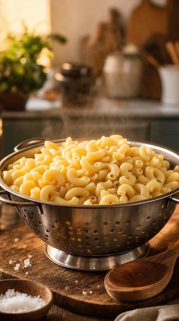 Smooth, Thick Cheddar Cheese Sauce Cascading From A Wooden Spoon Into A Skillet For Creamy Baked Mac And Cheese.