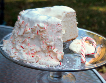 Candy Cane Angel Food Cake