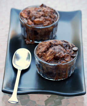 Individual Nutella Bread Puddings